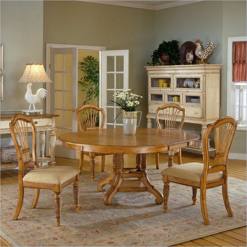 Wilshire 5 Piece Round Oval Dining Set In Antique Pine Finish By Hillsdale Furniture 4507 816 5