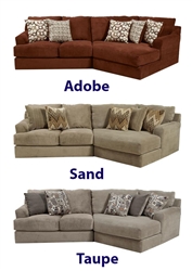 Malibu 2 Piece Sectional In Taupe Adobe Or Sand Chenille Fabric By Jackson Furniture 3239 2r A