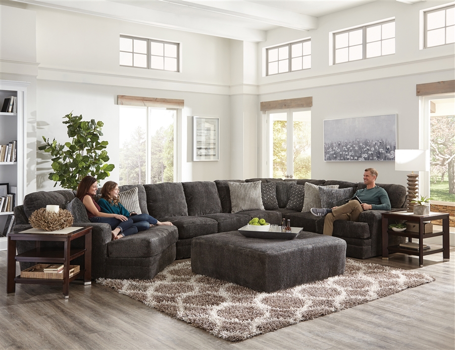 Mammoth 3 Piece Sectional In Smoke Fabric By Jackson Furniture - 4376-03P-S