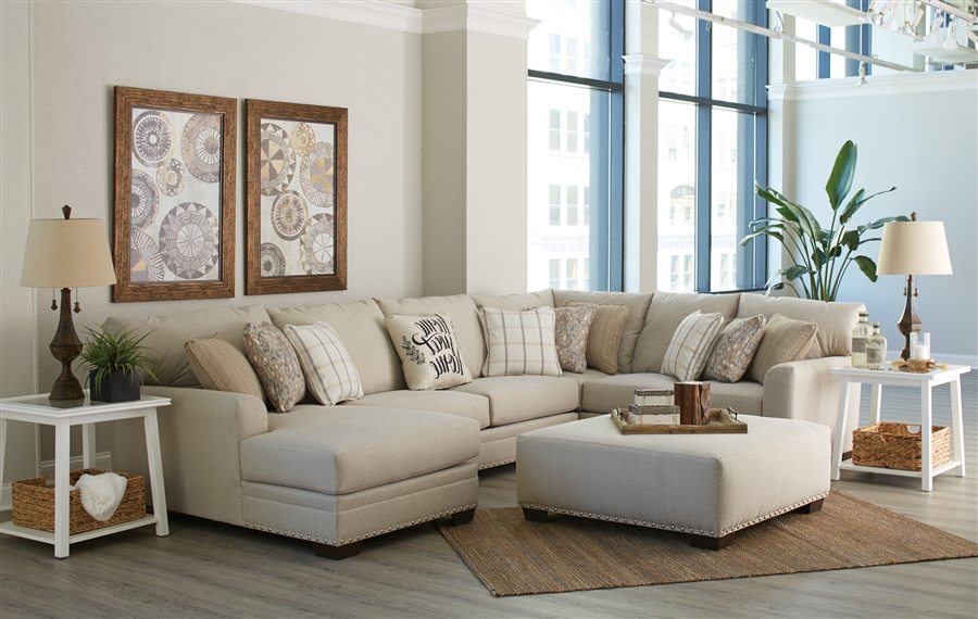 Middleton 3 Piece Sectional in Cement Fabric by Jackson Furniture - 4478-03