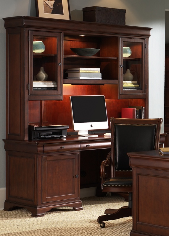 cherry credenza hutch