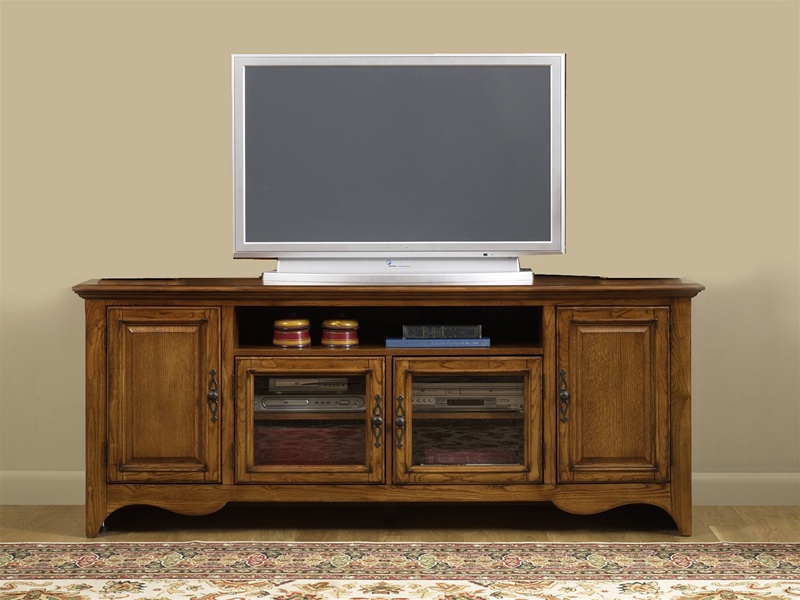 New Generation 75Inch TV Stand in Medium Oak Finish by Liberty