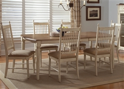 Cottage Cove 5 Piece Dining Set in Distressed Weathered Ivory & Maple Finish by Liberty Furniture - LIB-157-T4080