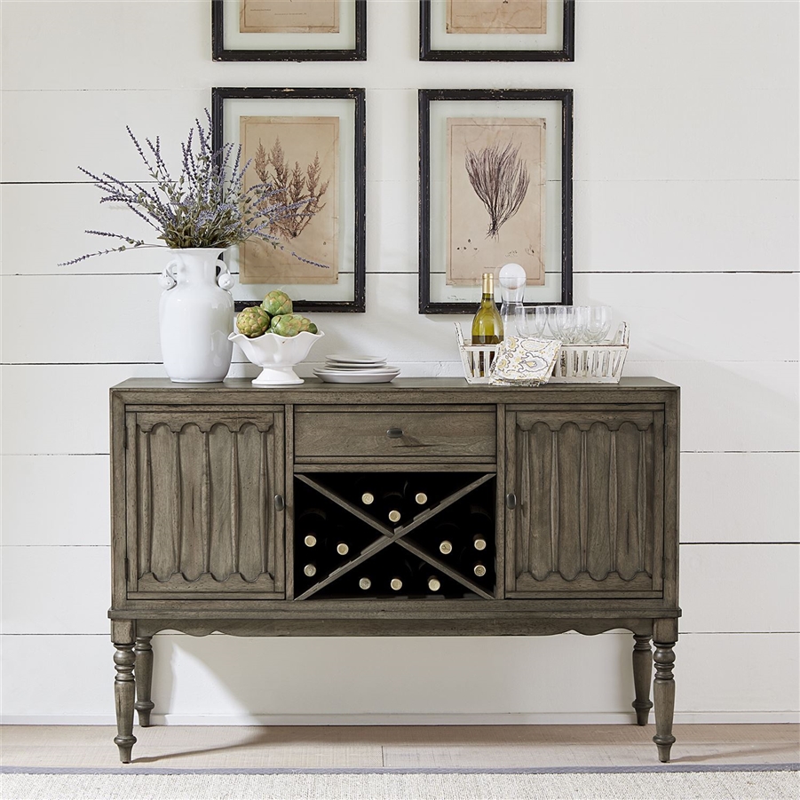 weathered gray buffet table