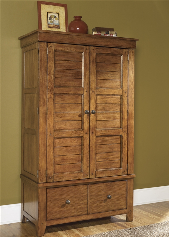 Grandpa S Cabin Armoire In Aged Oak Finish By Liberty Furniture 176 Br43