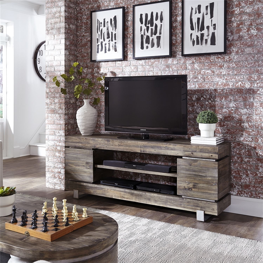 Calamiteit invoer Zilver West End 72 Inch TV Console in Gray Wash Pine Finish by Liberty Furniture -  193-TV72