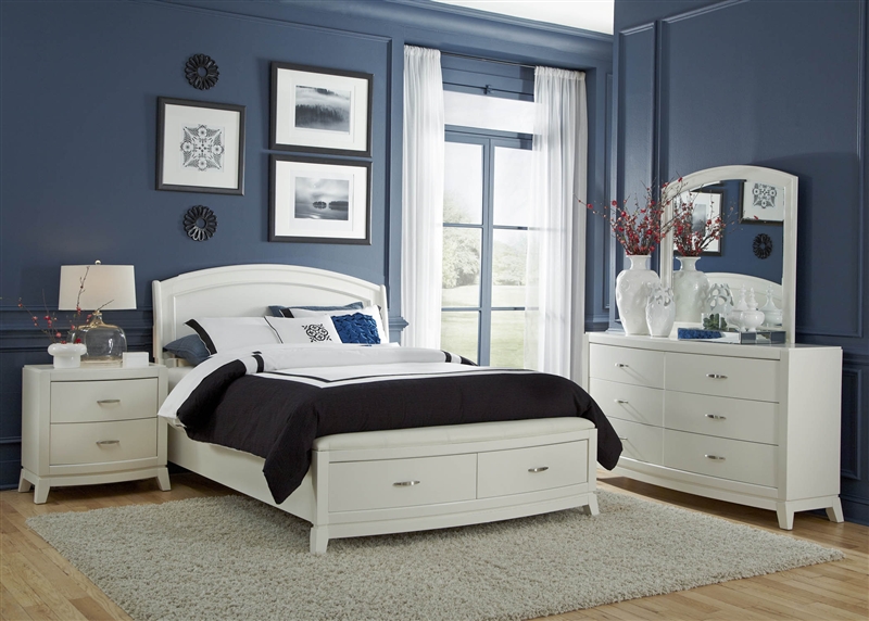 Avalon Storage Bed 6 Piece Bedroom Set In White Truffle Finish By Liberty Furniture 205 Sp