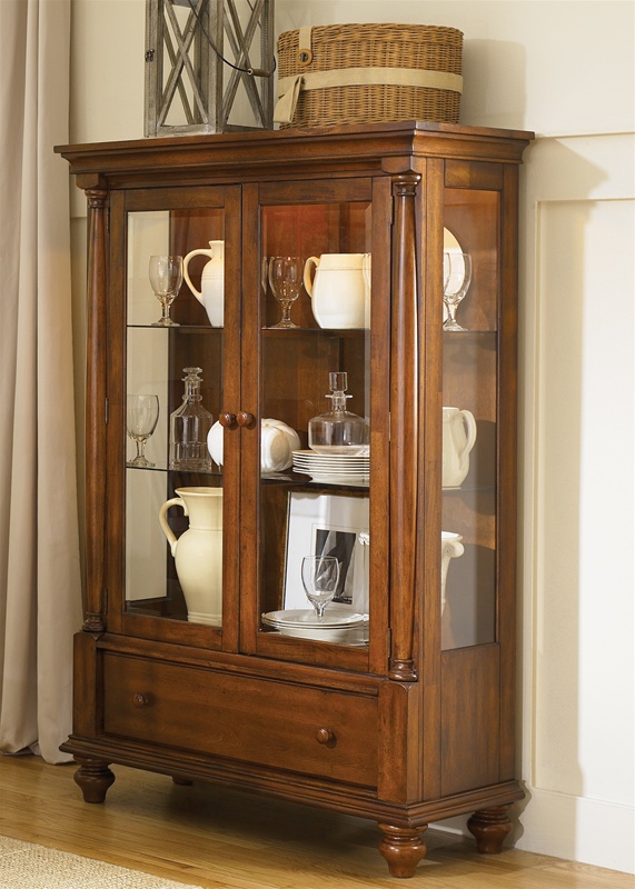 Americana Display Cabinet In Chestnut Finish By Liberty Furniture