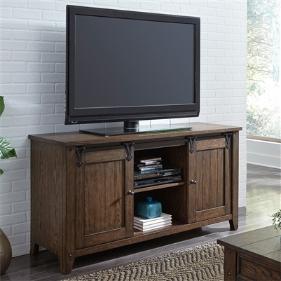 Lake House 60 Inch TV Console in Rustic Brown Oak Finish by Liberty ...