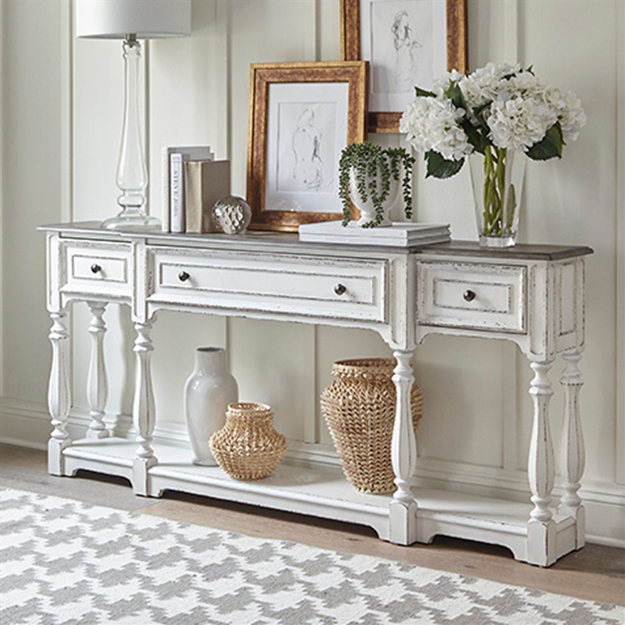 magnolia manor antique white sofa table