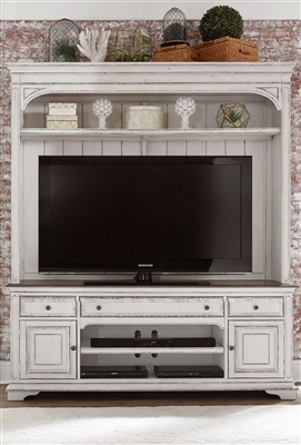 Magnolia Manor 2 Piece Entertainment Center in Antique White Finish by  Liberty Furniture - 244-ENTW-2