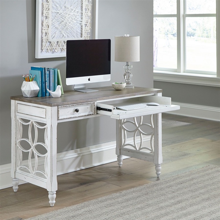 Magnolia Manor L Writing Desk in Antique White Finish by Liberty ...