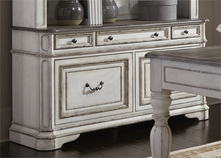 Magnolia Manor Credenza File Cabinet In Antique White Finish By