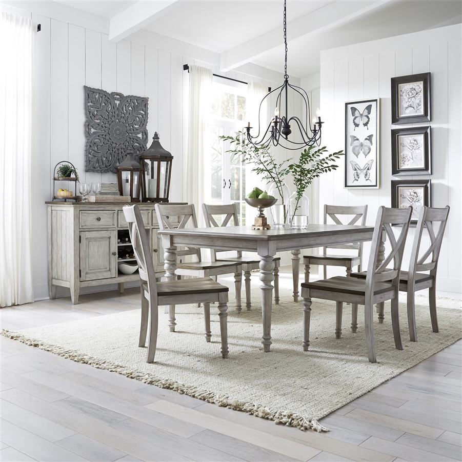 gray 7 piece dining set