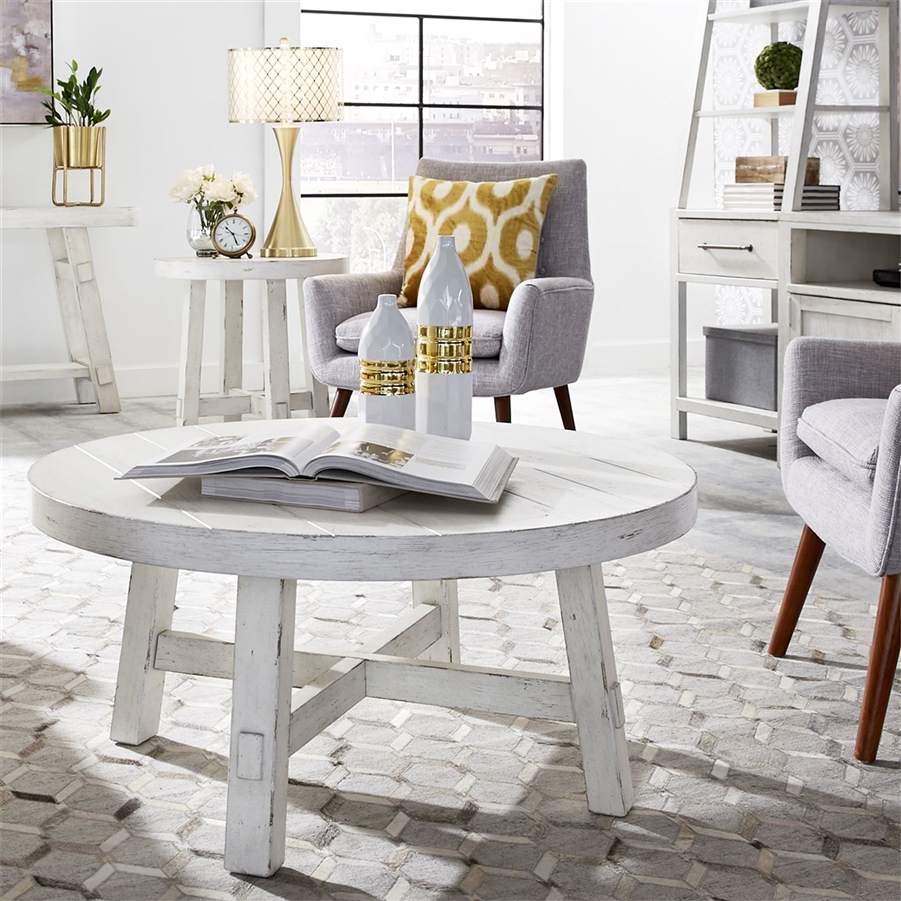 white round cocktail table