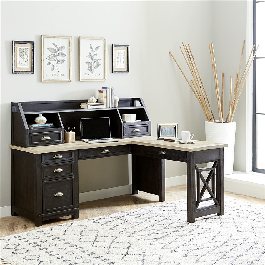 charcoal l shaped desk