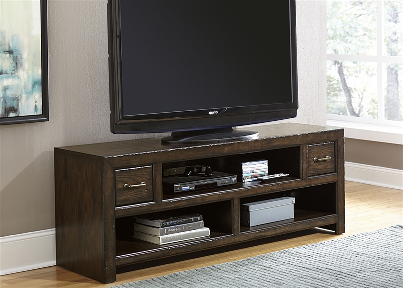 Brayden 66 Inch TV Console in Weathered Bark Finish by Liberty ...