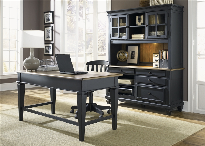 Bungalow Ii Jr Executive Desk In Driftwood Black Finish By