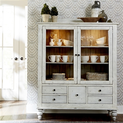 Whitney Display Cabinet in Antique Linen and Weathered Gray Finish by ...