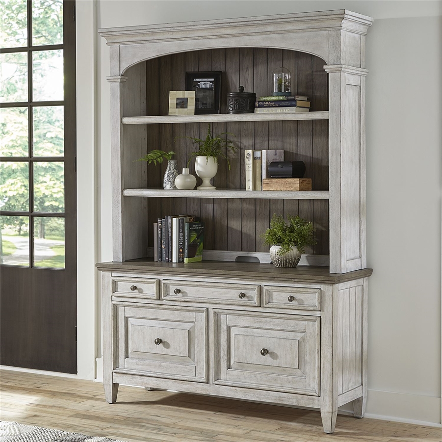 Heartland Credenza And Hutch In Antique White Finish With