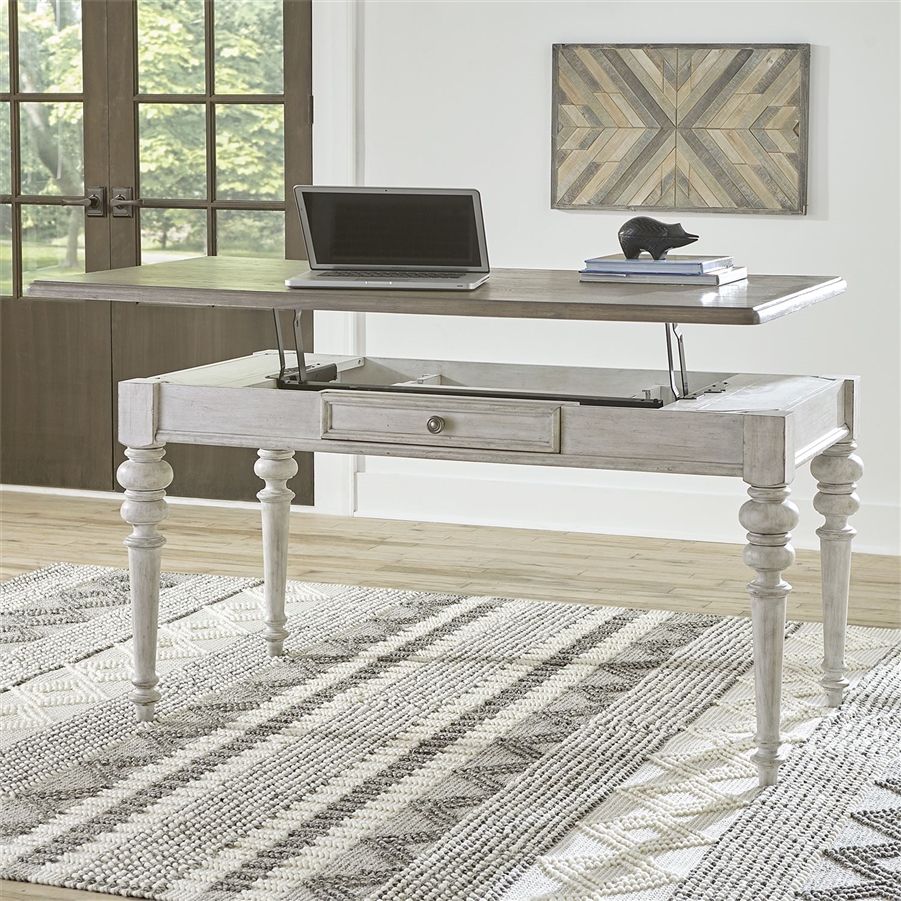 white lift top desk