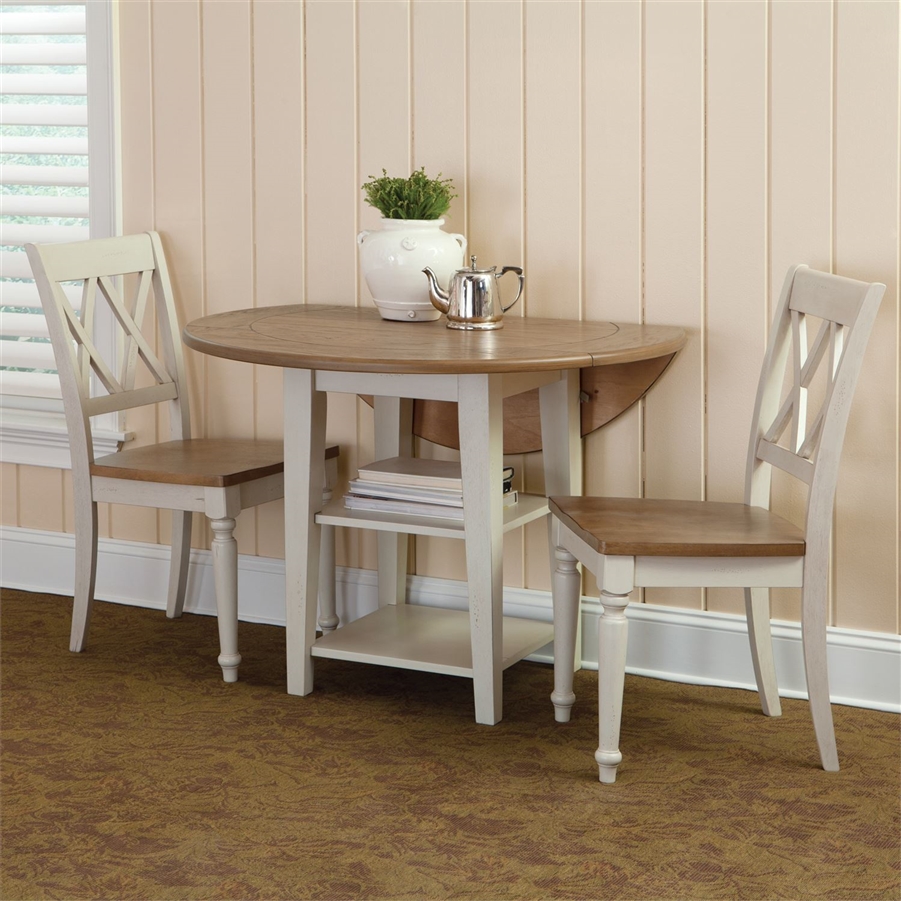 3 piece drop leaf dining set white