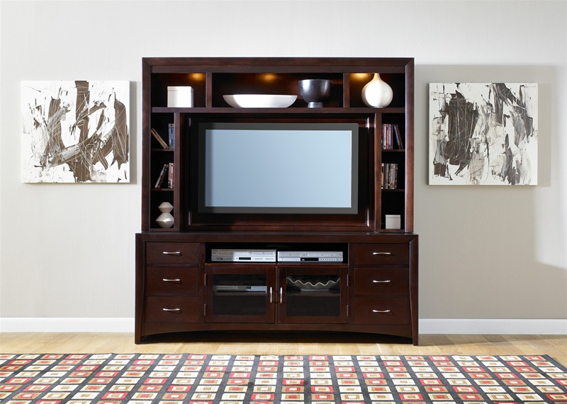 New Generation 50-Inch TV Entertainment Center in Merlot Finish by