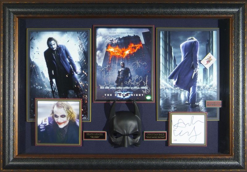 The Dark Knight Cast Signed Home Theater Display W Heath Ledger