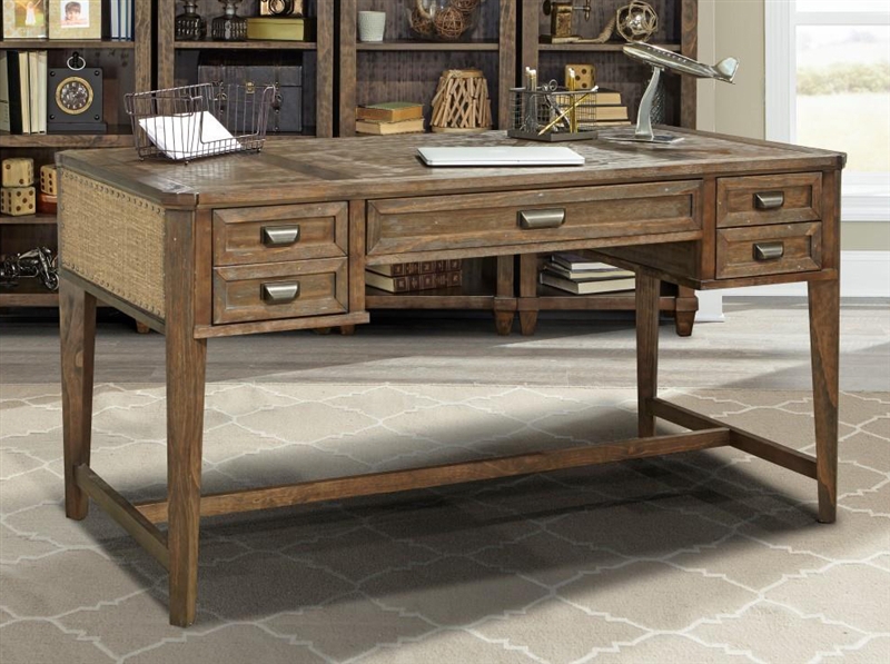Aberdeen 60 Inch Writing Desk In Antique Vintage Stone Finish By