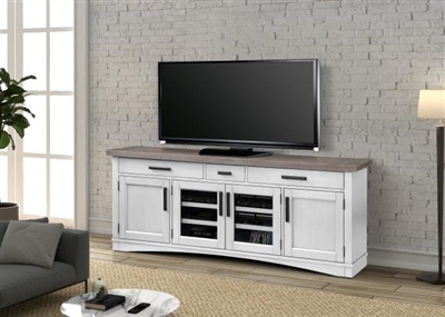 Americana Modern 76 Inch TV Console with Power Center in Cotton Finish ...