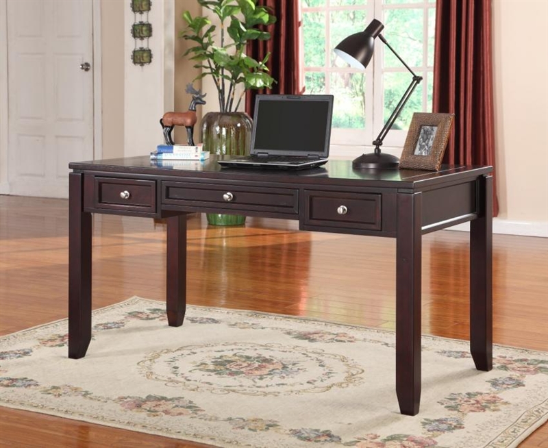 Boston 57 Inch Writing Desk In Merlot Finish By Parker House Bos