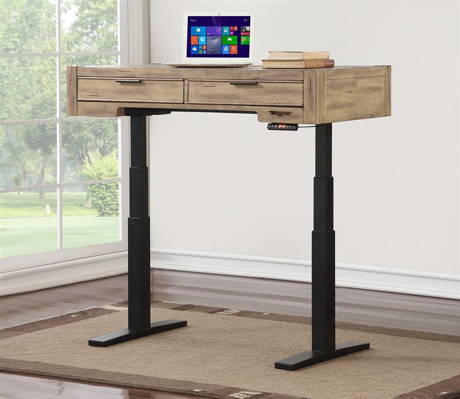 Brighton 48 Inch Power Lift Desk 29 1 2 To 55 Inch In Antique