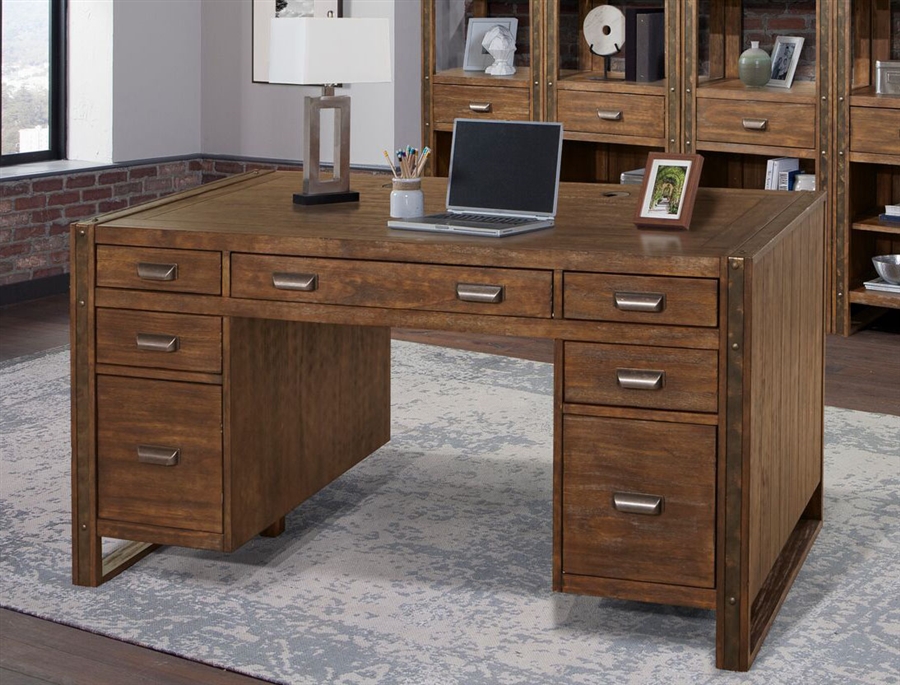 60 inch wood desk with drawers