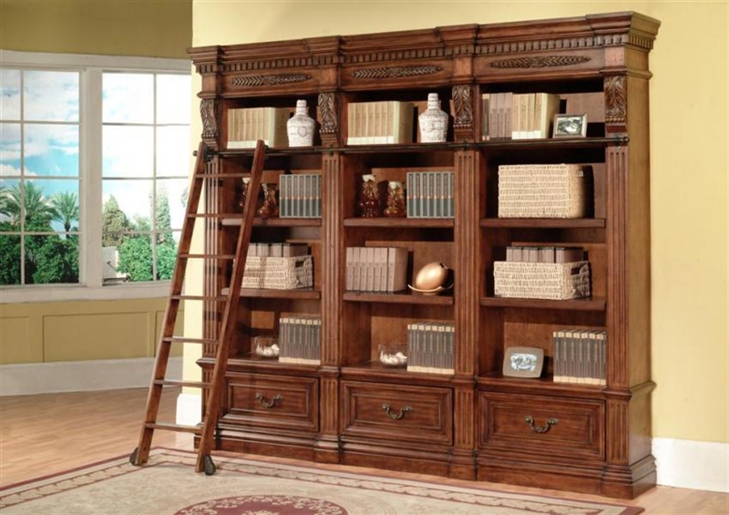 Grand Manor Granada 3 Piece Museum Bookcase In Antique