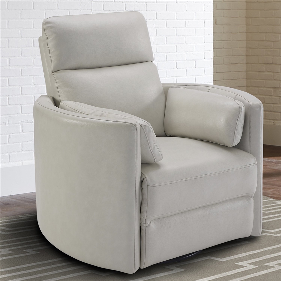 Radius Power Cordless Swivel Glider Recliner in Florence Ivory Leather ...