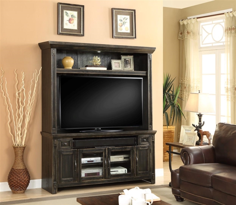 Ridgecrest 62 Inch TV Console 2 Piece Entertainment Center in Antique ...