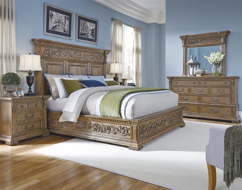 Stratton Medium Wood Finish 6 Piece Bedroom Set By Pulaski Pul 737170