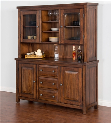 Tuscany Buffet and Hutch in Vintage Mocha Finish by Sunny Designs - SD ...