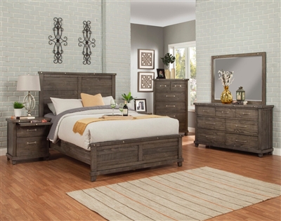 Industrial Charms 5 Piece Bedroom Set in Industrial Gray Finish by Vilo ...