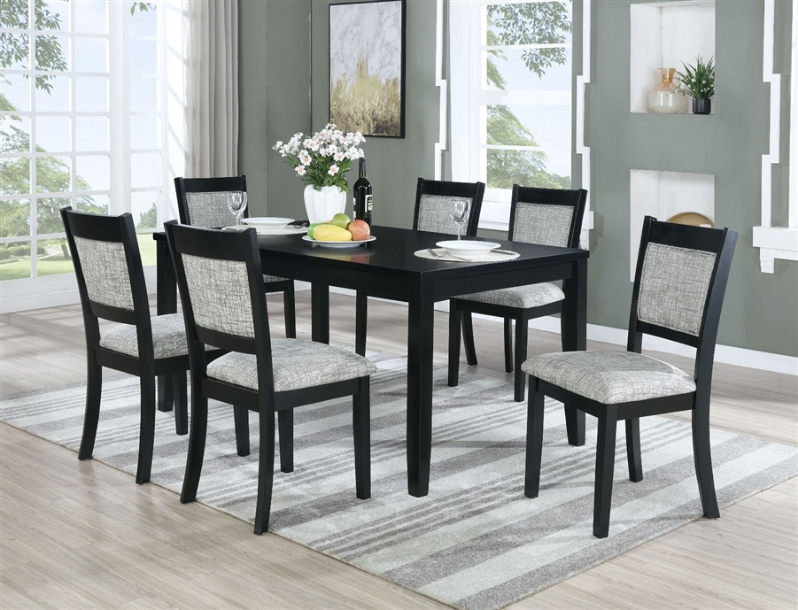 Upstate 7 Piece Dining Room Set in Wired Black Finish by Vilo Home ...